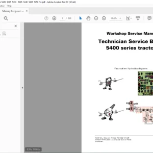 Massey Ferguson MF5400 Series Tractor Technician Service Book Manual - PDF DOWNLOAD