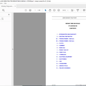 Massey Ferguson MF6200 Series Tractors Repair Time Schedule Manual - PDF DOWNLOAD