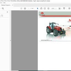 Massey Ferguson MF6400 Series 6445 6480 Tractor Repair Time Schedule Manual - PDF DOWNLOAD