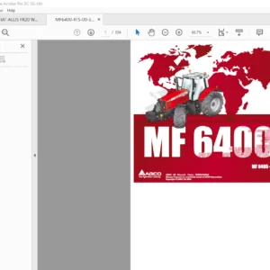 Massey Ferguson MF6400 Series 6465 6480 Tractors Repair Time Schedule Manual - PDF DOWNLOAD