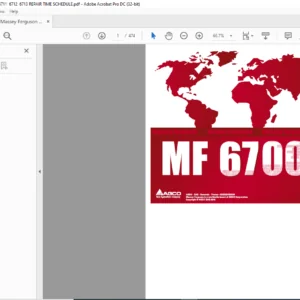 Massey Ferguson MF6700 Series Tractors Repair Time Schedule Manual - PDF DOWNLOAD