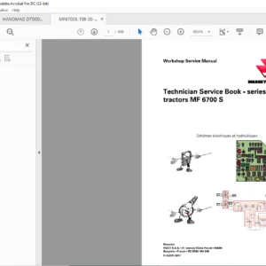 Massey Ferguson MF6700S Series Tractors Technician Service Book Service Manual - PDF DOWNLOAD