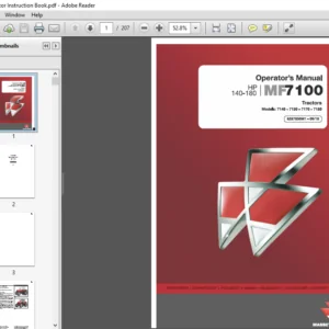 Massey Ferguson MF7100 Series MF7140-7150-7170-7180 HP140-180 Tractor Operator's Manual PDF DOWNLOAD