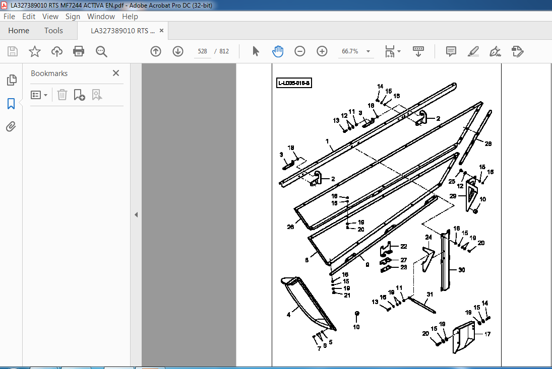 Massey Ferguson MF7244 ACTIVA Combine Series Repair Time Schedule ...