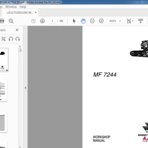 Massey Ferguson MF7244 Tractor Workshop Manual - PDF DOWNLOAD
