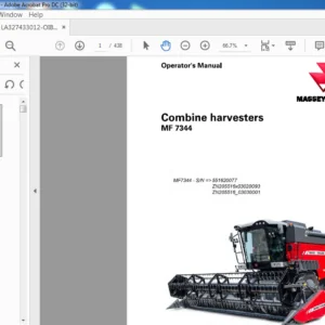 Massey Ferguson MF7344 Combine Harvesters Operator's Manual - PDF DOWNLOAD