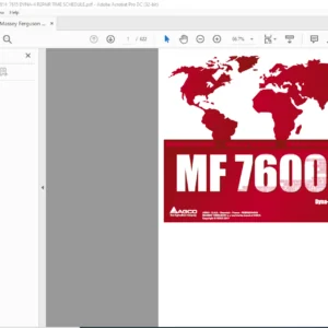 Massey Ferguson MF7600 Series Dyna-4 Tractors Repair Time Schedule Manual - PDF DOWNLOAD