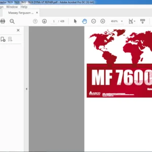Massey Ferguson MF7600 Series Dyna-VT Tractor Repair Time Schedule Manual - PDF DOWNLOAD