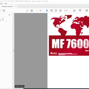 Massey Ferguson MF7600 Series Dyna-VT Tractors Repair Time Schedule Manual - PDF DOWNLOAD