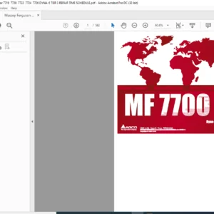Massey Ferguson MF7700 Series Dyna-6 Repair Time Schedule Manual - PDF DOWNLOAD