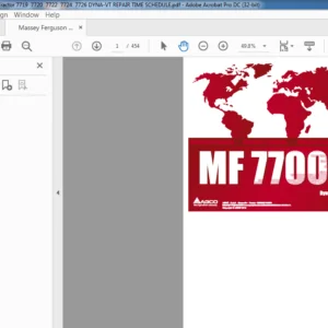 Massey Ferguson MF7700 Series Dyna-VT Tractors Repair Time Schedule Manual - PDF DOWNLOAD