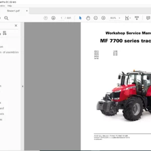 Massey Ferguson MF7700 Series Tractors Service Manual - PDF DOWNLOAD