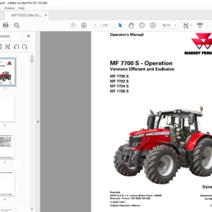 Massey Ferguson MF7700S Series Tractor MF7720S MF7722S MF7724S MF7726S Dyna-VT Operator's Manual