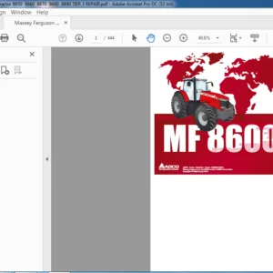 Massey Ferguson MF8600 Series 8650 8660 8670 8680 8690 Tractor Repair Time Schedule Manual
