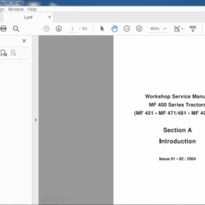 Massey Ferguson NA Tractor 451 471 481 491 492 400-SERIES TRACTORS (BRAZIL) WORKSHOP SERVICE MANUAL