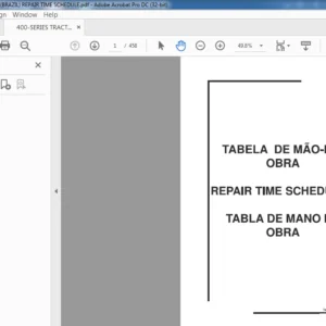 Massey Ferguson NA Tractor 451 471 481 491 492 400-SERIES TRACTORS REPAIR TIME SCHEDULE MANUAL - PDF