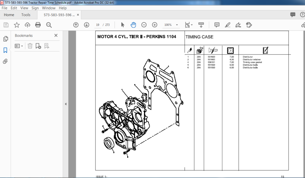 Massey Ferguson Na Tractor 573 583 593 596 Tractor Repair Time Schedule Manual Pdf Download 