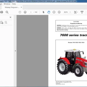 Massey Ferguson NA Tractor 7600 Series 7619 7620 7622 7624 Operator's Manual - PDF DOWNLOAD