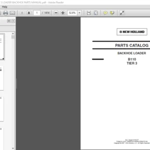 NEW HOLLAND B110 TIER 3 LOADER BACKHOE PARTS MANUAL - PDF DOWNLOAD