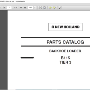 NEW HOLLAND B115 TIER 3 LOADER BACKHOE PARTS MANUAL - PDF DOWNLOAD