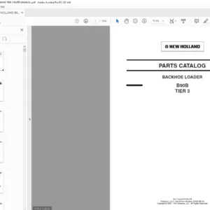 NEW HOLLAND B90B LOADER BACKHOE TIER 3 PARTS MANUAL - PDF DOWNLOAD