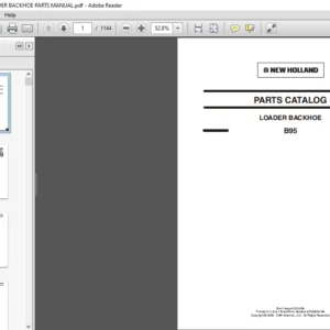 NEW HOLLAND B95 LOADER BACKHOE PARTS MANUAL - PDF DOWNLOAD