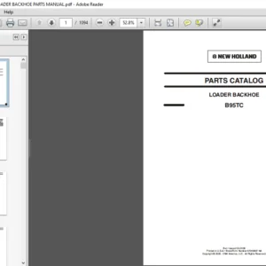 NEW HOLLAND B95TC LOADER BACKHOE PARTS MANUAL - PDF DOWNLOAD