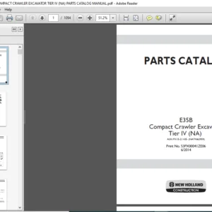 NEW HOLLAND E35B COMPACT CRAWLER EXCAVATOR TIER IV (NA) PARTS CATALOG MANUAL - PDF DOWNLOAD