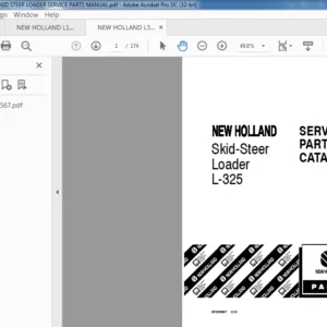 NEW HOLLAND L325 SKID STEER LOADER SERVICE PARTS MANUAL - PDF DOWNLOAD