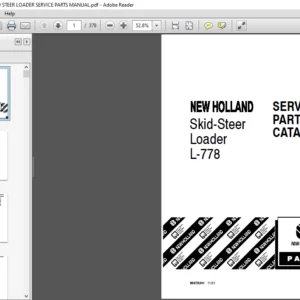 NEW HOLLAND L778 SKID STEER LOADER SERVICE PARTS MANUAL - PDF DOWNLOAD