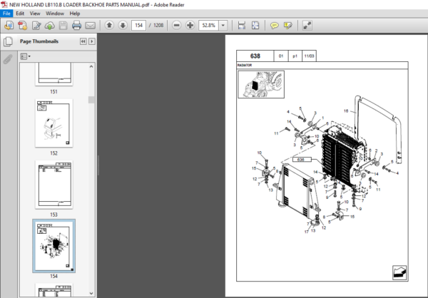 NEW HOLLAND LB110.B LOADER BACKHOE PARTS MANUAL - PDF DOWNLOAD ...