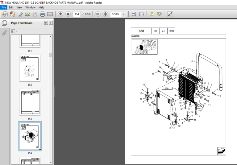 NEW HOLLAND LB110.B LOADER BACKHOE PARTS MANUAL - PDF DOWNLOAD ...