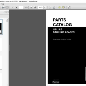 NEW HOLLAND LB115.B Backhoe Loader Parts Manual - PDF DOWNLOAD