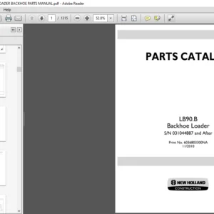 NEW HOLLAND LB90.B LOADER BACKHOE PARTS MANUAL - PDF DOWNLOAD