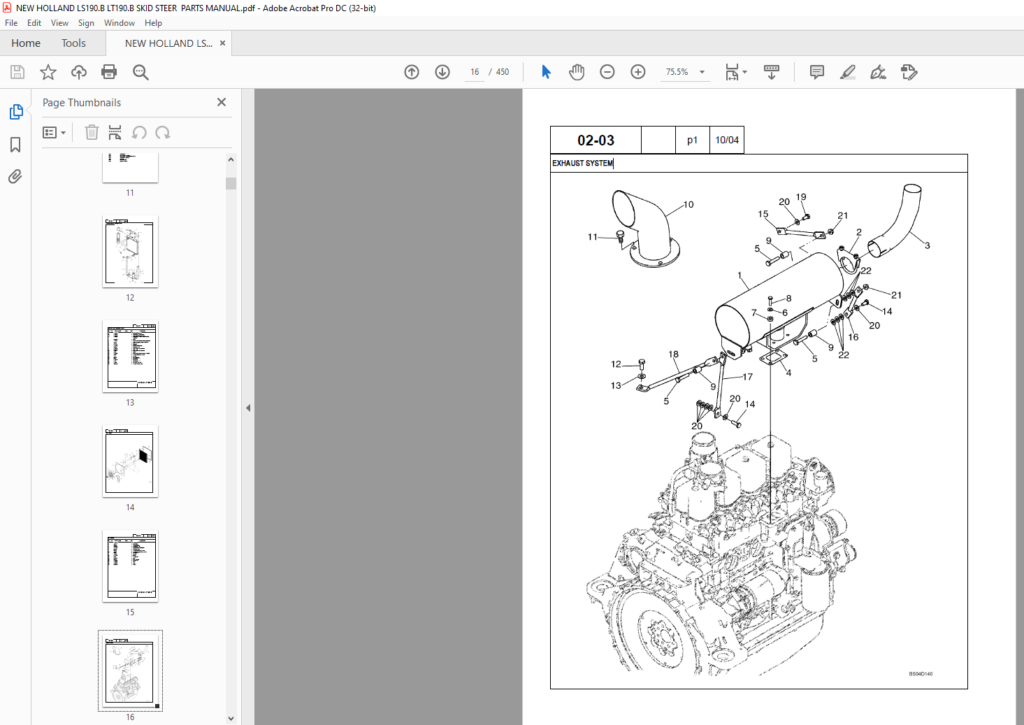 NEW HOLLAND LS190.B LT190.B SKID STEER PARTS MANUAL - PDF DOWNLOAD ...