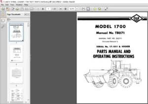 O & K WHEEL LOADER 1700-TB071 PARTS MANUAL - PDF DOWNLOAD