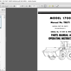 O & K WHEEL LOADER 1700-TB071 PARTS MANUAL - PDF DOWNLOAD