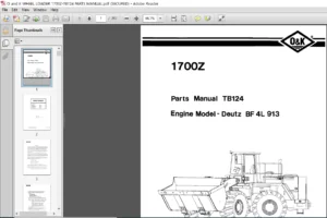 O and K WHEEL LOADER 1700Z-TB124 PARTS MANUAL - PDF DOWNLOAD