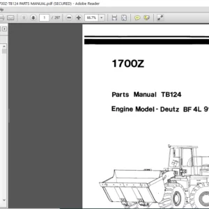O and K WHEEL LOADER 1700Z-TB124 PARTS MANUAL - PDF DOWNLOAD
