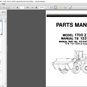 O and K WHEEL LOADER 1700Z-TB133 PARTS MANUAL - PDF DOWNLOAD