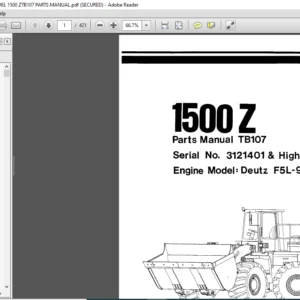 O & K WHEEL LOADER MODEL 1500 ZTB107 PARTS MANUAL - PDF DOWNLOAD