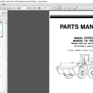 O and K WHEEL LOADER MODEL 2000Z-TB115 PARTS MANUAL - PDF DOWNLOAD