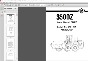 O and K WHEEL LOADER MODEL 3500Z-TB117 PARTS MANUAL - PDF DOWNLOAD