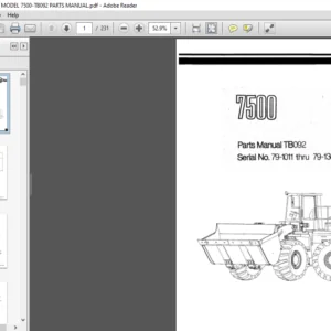 O and K WHEEL LOADER MODEL 7500-TB092 PARTS MANUAL - PDF DOWNLOAD