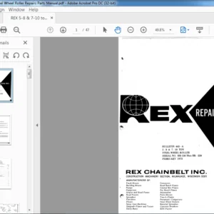 REX 5-8 & 7-10 ton Steel Wheel Roller Repairs Parts Manual - PDF DOWNLOAD