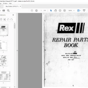 Rex Rollers SP950 Parts Book Manual #477 - PDF DOWNLOAD