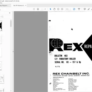 Rex SP Vibratory Roller Parts Manual - PDF DOWNLOAD
