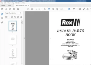 Rex SP848 Dirt & SP900 Asphalt Vibratory Rollers Parts Book Manual #469 - PDF DOWNLOAD