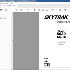 Sky Trak 5030 6034 Telehandler Parts Manual - PDF DOWNLOAD