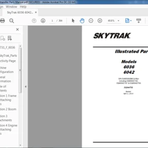 Sky Trak 6036 6042 Telehandler Parts Manual - PDF DOWNLOAD